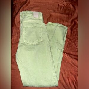 Zara lime green jeans size 4 only worn once